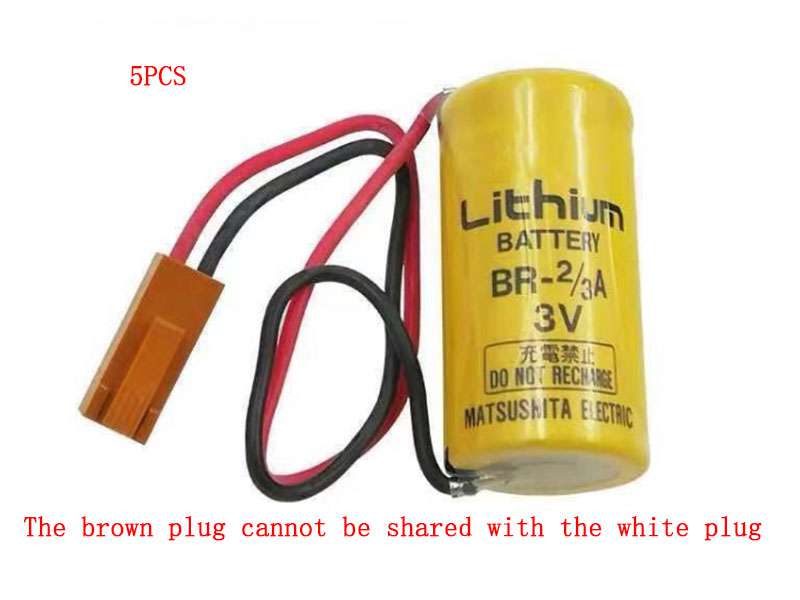 5PCS Panasonic BR-2/3A 3V PLC Brown Plug対応バッテリー