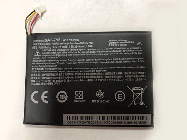Acer IconiaTab B1 B1-A71 Tablet対応バッテリー