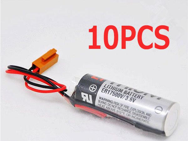 10pcs ER17500V ER17/50 CS1W-BAT01 3.6V 2700mAh PLC Li-ion Battery With Brown Plug対応バッテリー