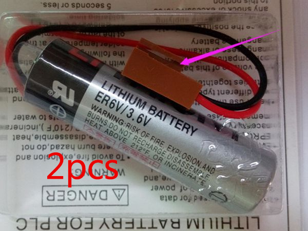 Toshiba ER6VCT 3.6V 2000mah PLC Battery With small JAE Plug 2pcs対応バッテリー