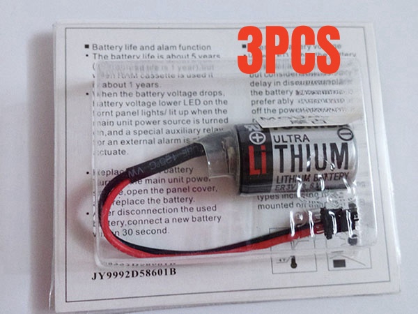 Toshiba JZSP-BA01 YASKAWA PLC with ER3V/3.6V black plug 3pcs対応バッテリー